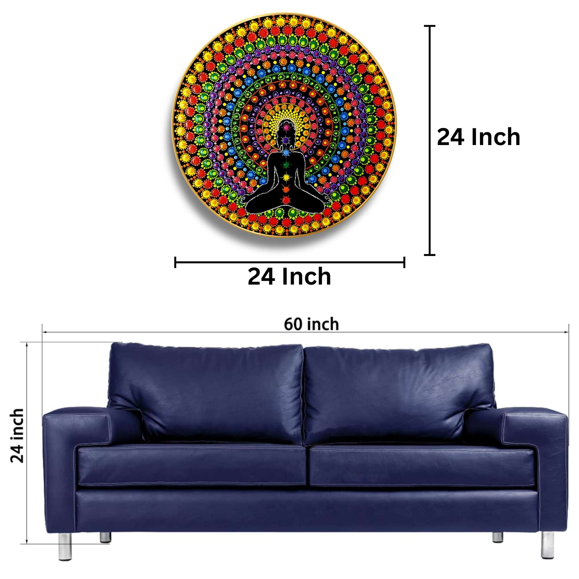 3L19CS.jpg Round Wall Painting - Image 3