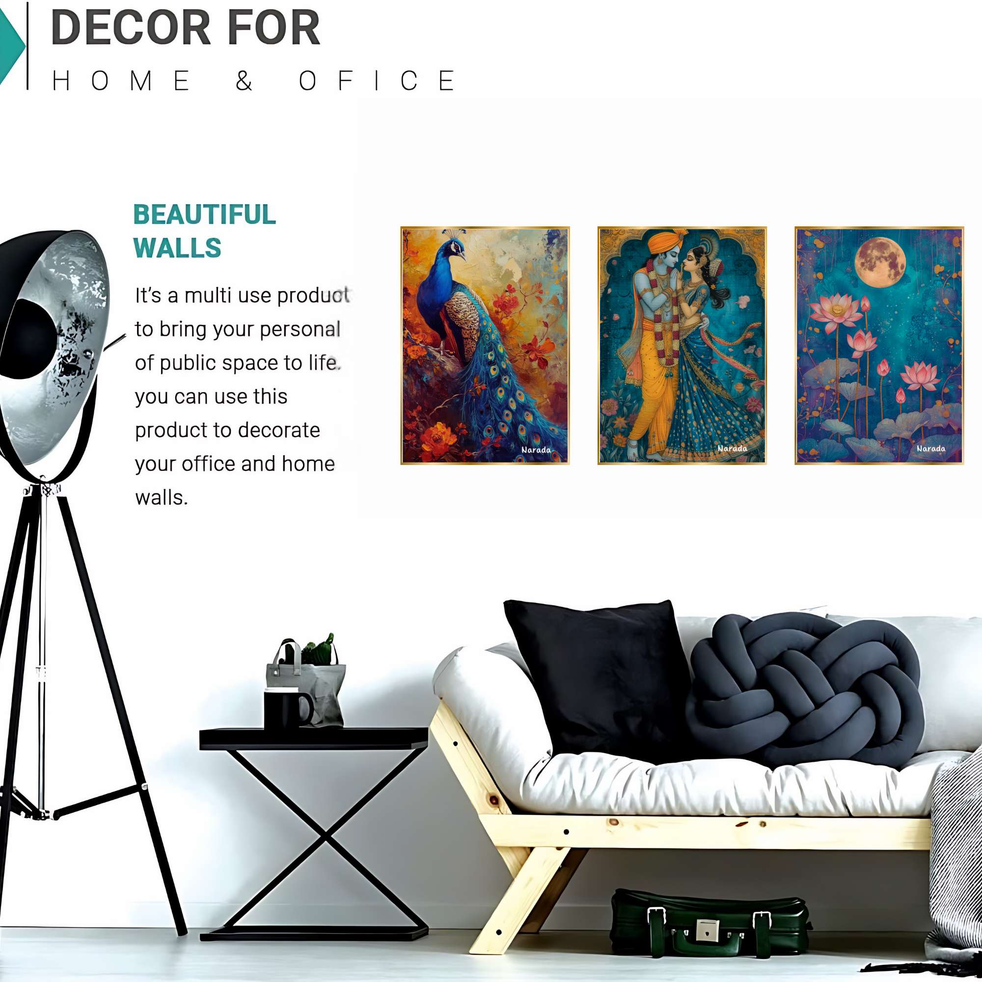 6WjPSb.jpg Set of Three Wall Paintings for Wall Dacoration Golden Framed Wall Paintings for Living Room & Bedroom Wall Art for Home Decoration & Office Wall Décor (24x18 inch CH-GD3-12) - Image 4