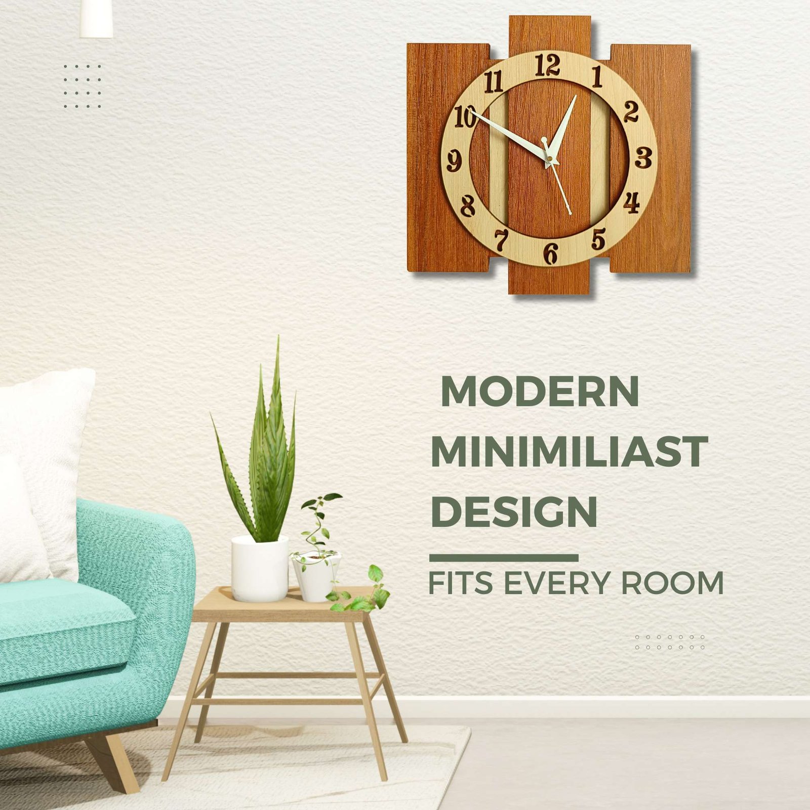 75SzUc.jpg Wooden Silent Non-Ticking Wall Clock for Home Stylish Latest Designer Wall Clock for Home Living Room Bedroom Office Hall - Image 3