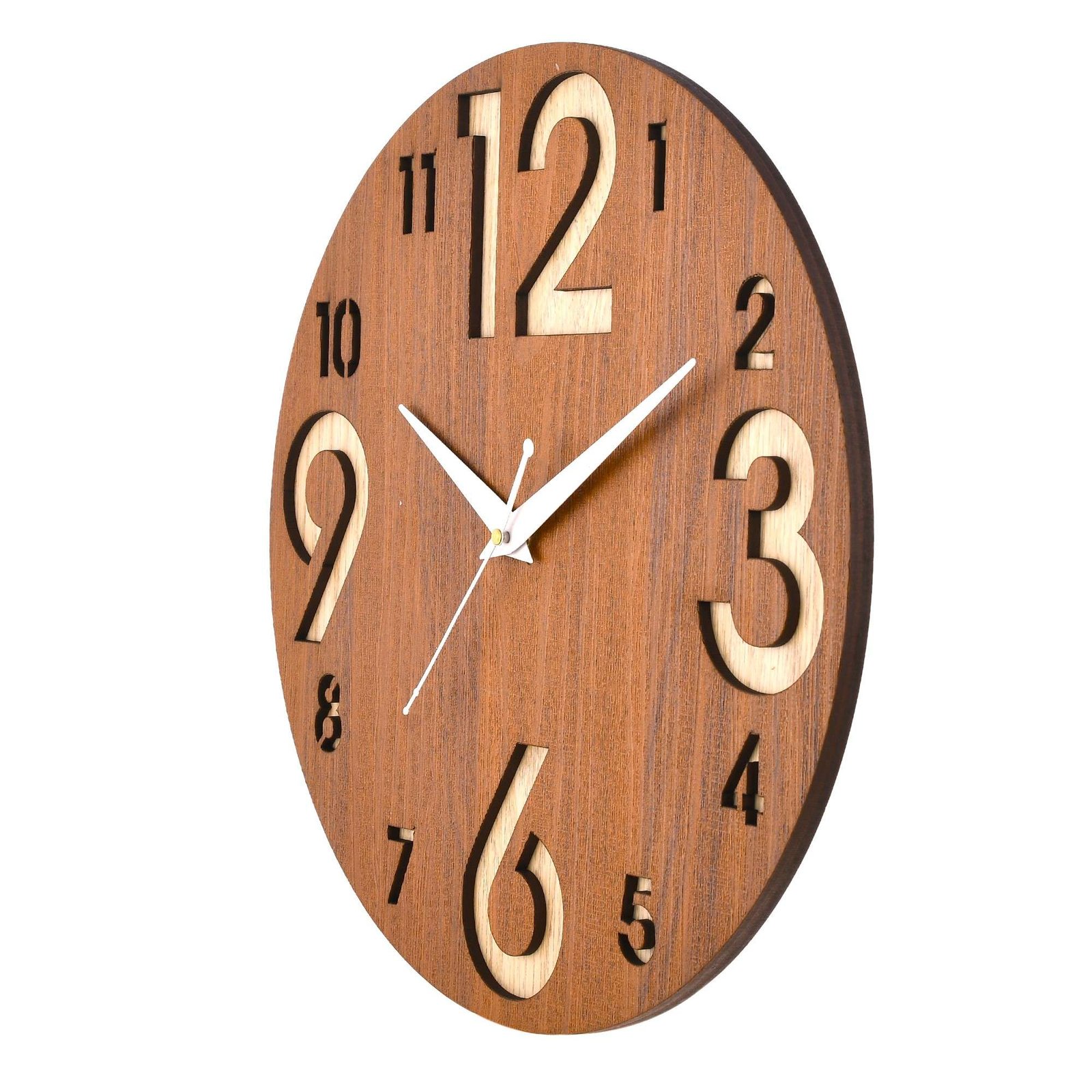 8L8ew3.jpg Wooden Silent Non-Ticking Wall Clock for Home Stylish Latest Designer Wall Clock for Home Living Room Bedroom Office Hall - Image 2