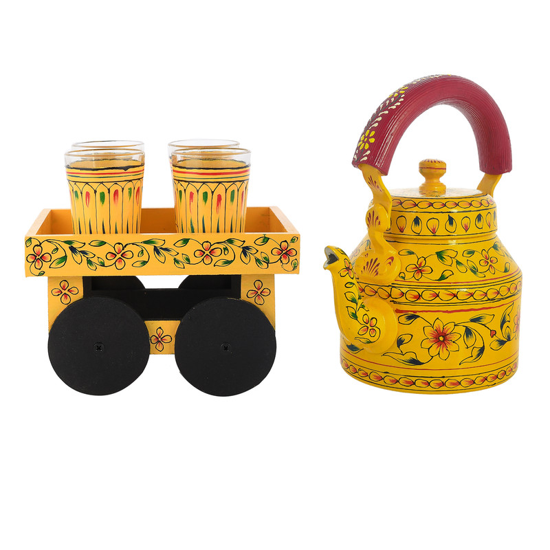 DSC-5043.jpg ALUMINIUM TEA KETTLE WITH 4 GLASS - Image 5