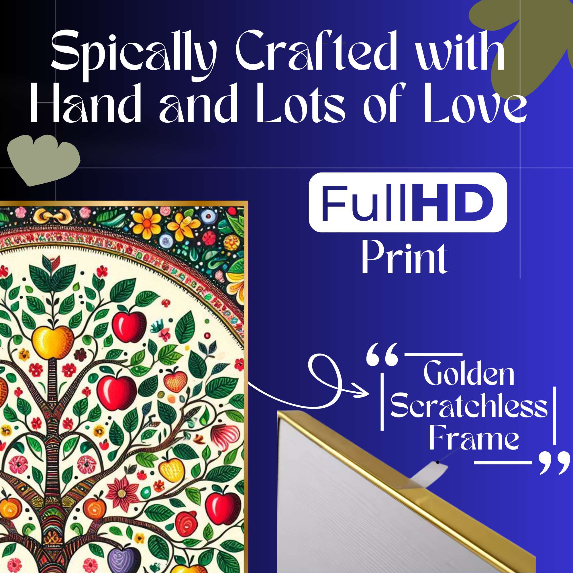 N2hSsr.jpg Set of Four Wall Paintings for Wall Dacoration Golden Framed Wall Paintings for Living Room & Bedroom Wall Art for Home Decoration & Office Wall Décor (13x10 inch CH-GD4-7) - Image 3