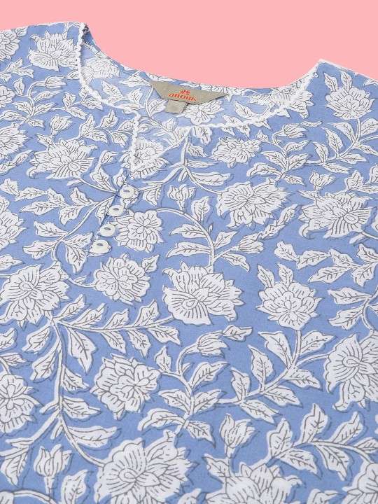 i6ghhC.jpg Women's Rayon Floral Printed Straight Short Kurti Set - Image 6